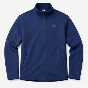 Gerry Full Zip Fleece Lined Ribbed Knit Jacket Large Navy Blue NG8604 Gorpcore